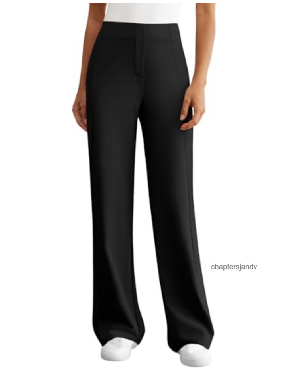 Wide Leg Pull On Dress Pants Stretch Business Casual Slacks Tummy Control